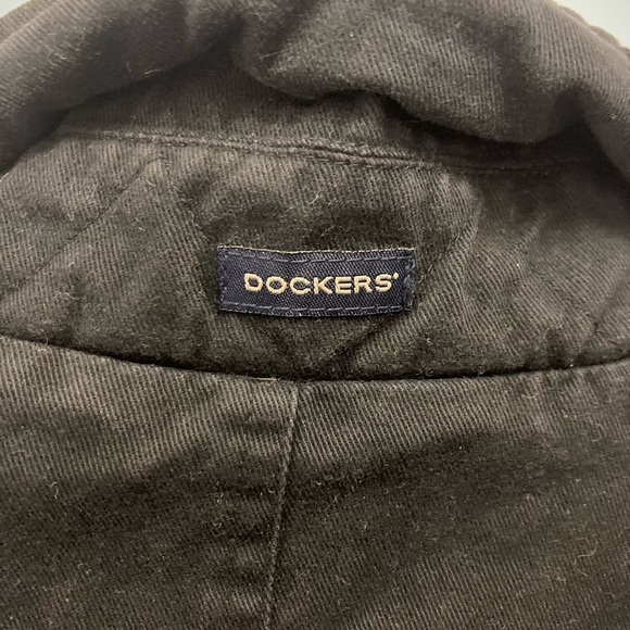 Vintage Dockers Men's Bomber Jacket with Leather Collar - Picture 5 of 9